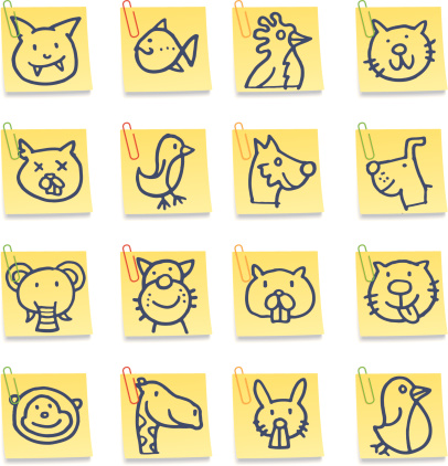 Animal icon post it note