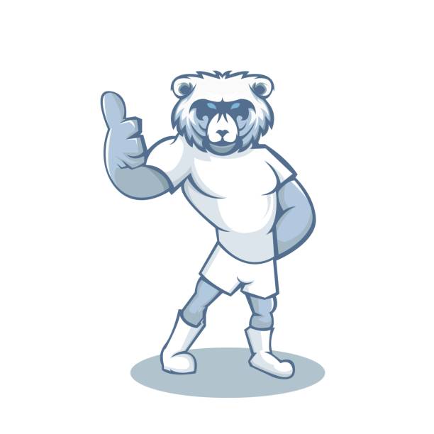 illustrations, cliparts, dessins animés et icônes de mascotte animale - panda foot