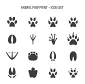 Vector of Animal Paw Print Icon Set