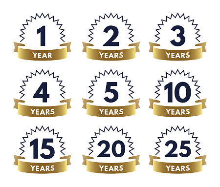 Anniversary Celebration Badge Line Design Elements