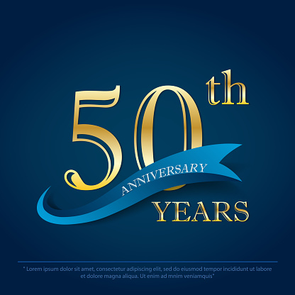 Anniversary Celebration Emblem 50th Years Golden Anniversary Logo With