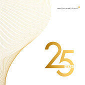 istock Anniversary number symbol template isolated, gold colored number, anniversary symbol stock illustration. Number template with wave shape. 1326428816