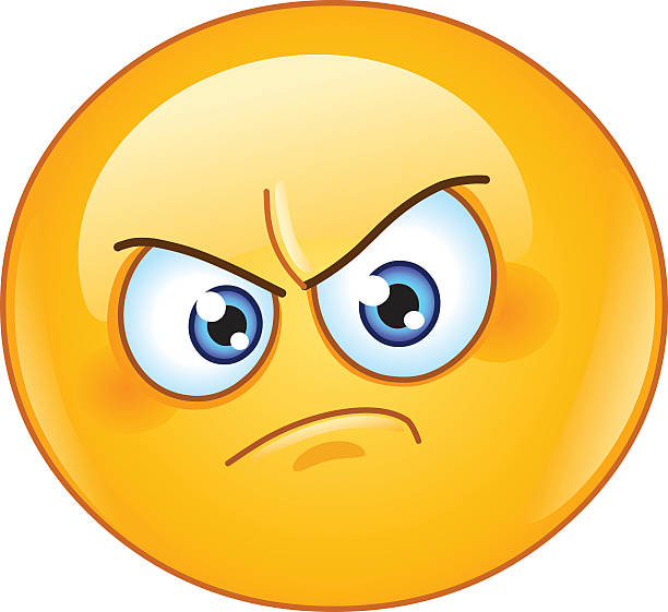 Annoyed emoticon Annoyed emoticon angry face stock illustrations