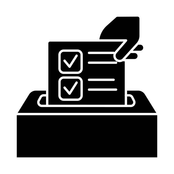 Anonymous survey glyph icon. Ballot box. Feedback form. Opinion polling. Social research. Evaluation. Voting. Data collection. Silhouette symbol. Negative space. Vector isolated illustration Anonymous survey glyph icon. Ballot box. Feedback form. Opinion polling. Social research. Evaluation. Voting. Data collection. Silhouette symbol. Negative space. Vector isolated illustration voting silhouettes stock illustrations