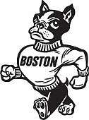 istock Anthropomorphic dog mascot with Boston on sweater 1328178094