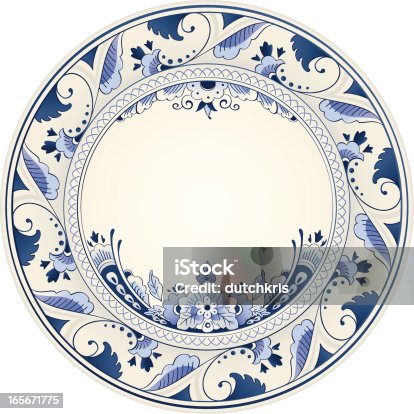 istock Antique Delft Blue Plate 165671775