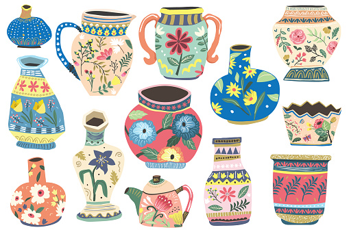 Antique Floral Pattern Design Collections Set