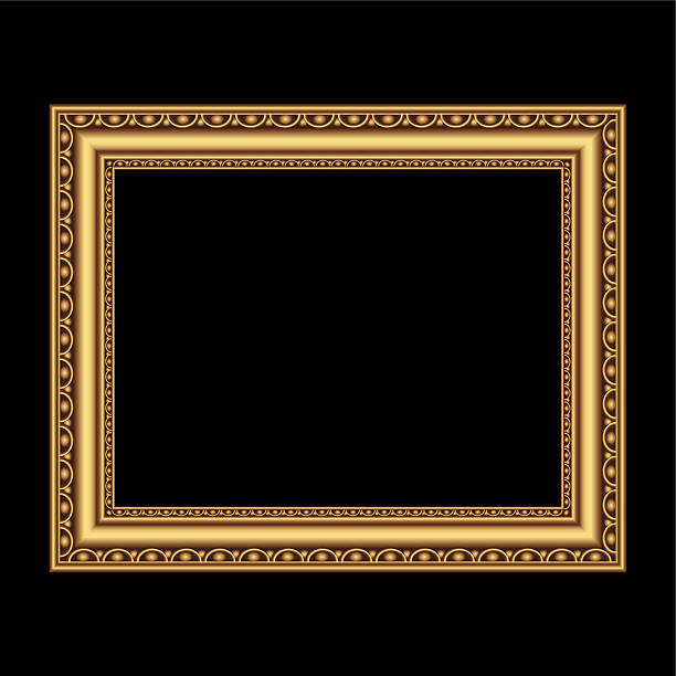 Antique golden frame Golden antique frame for your picture. Vector illustration ornate photos stock illustrations