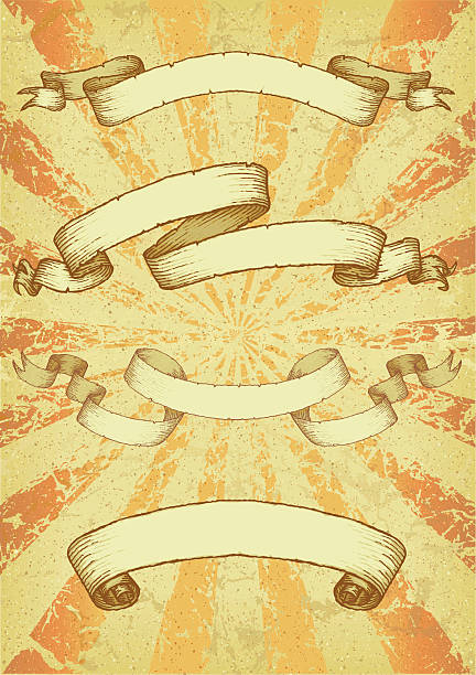Antique Style Banners vector art illustration