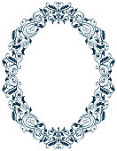 Vector Illustration of an Antique Style Oval Frame