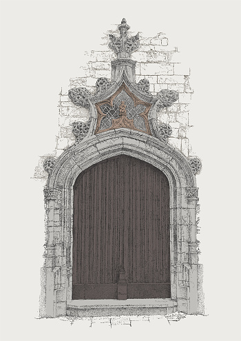 Antwerp Door. Ancient Architectural Doorway.