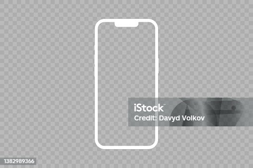 istock App demonstration mockup. Outline mobile phone frame stock vector 1382989366