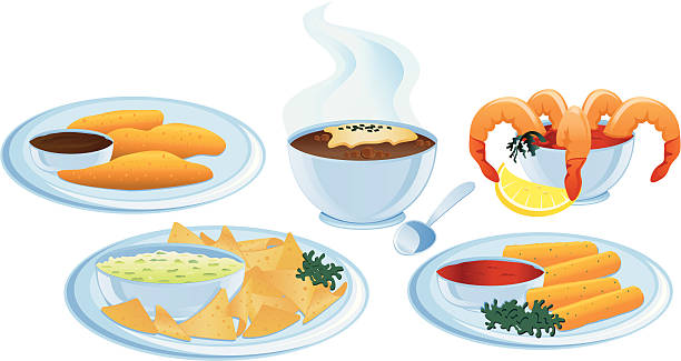 Appetizers vector art illustration