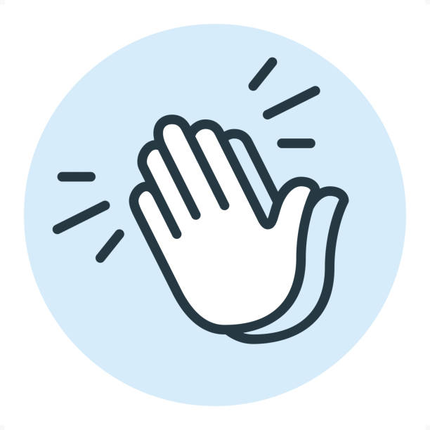 Applause - Pixel Perfect Single Line Icon Clapping Hands Sign or Applause — Professional outline style vector icon. Pixel Perfect Principle - icon designed in 64x64 pixel grid, outline stroke 2 px. Blue circle 80x80 px.

Complete Outline PRO icon board - https://www.istockphoto.com/collaboration/boards/r3MrrRaQskC97xh5LR9hsg applauding stock illustrations