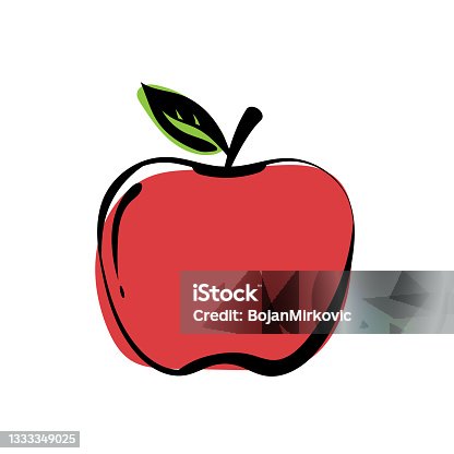 istock Apple icon on white background. Vector 1333349025
