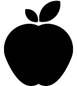 istock Apple Icon with Long Shadow 1064645668