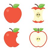 Apple icons set, flat design