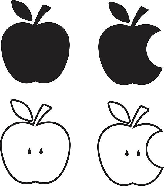 Line Art Apple : Pomme vecteurs et illustrations libres de droits istock