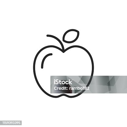 istock Apple Line Icon. Editable Stroke. Pixel Perfect. For Mobile and Web. 1159393395