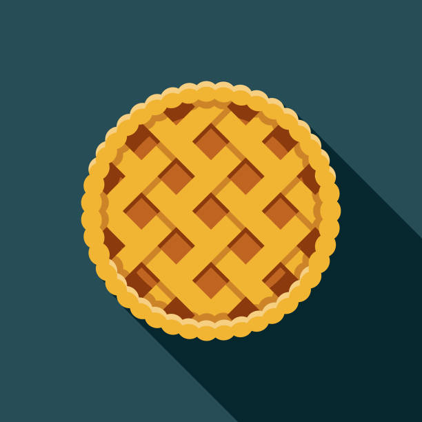 Apple Pie Flat Design USA Icon with Side Shadow A pastel colored flat design United States of America icon with a long side shadow. Color swatches are global so it’s easy to edit and change the colors. apple pie stock illustrations
