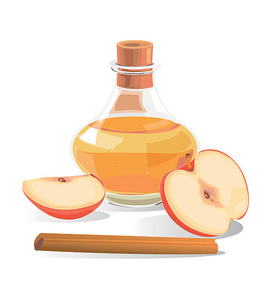 яблоко-сидр - vinegar diet stock illustrations.