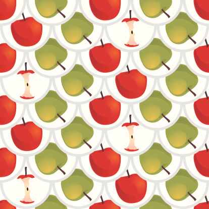 リンゴシームレスな壁紙 りんごの芯のベクターアート素材や画像を多数ご用意 Istock