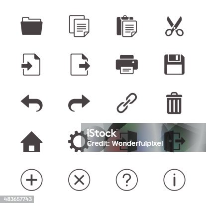 istock Application toolbar flat icons 483657743