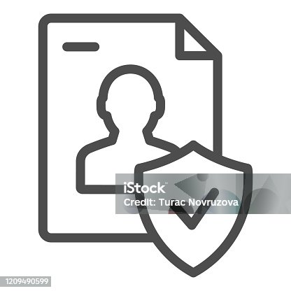 istock Approved personal document line icon. Checked identity vector illustration isolated on white. Paper outline style design, designed for web and app. Eps 10. 1209490599
