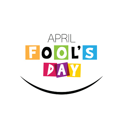 April fool's day, Typography, Colorful, flat design stock illustration