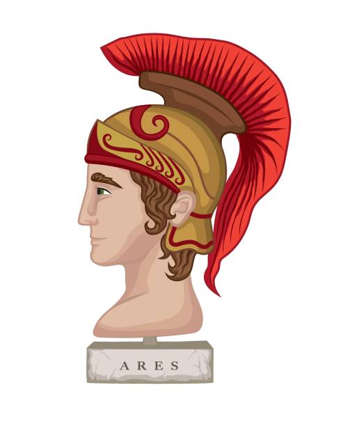 Ares Vector illustration of a bust of Greek God Ares ares god of war stock illustrations