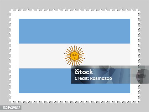 istock Argentina flag postage stamp 1321439812