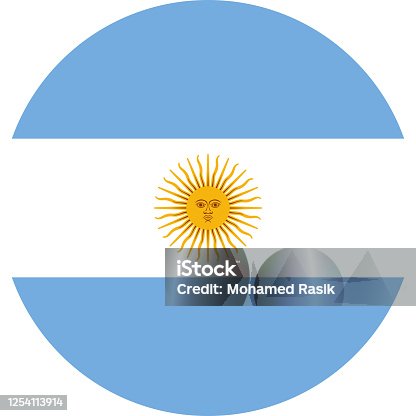 istock Argentina round flag graphics design. 1254113914