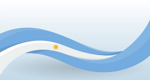 Argentinian Waving National flag for decoration of flyer and card, poster, banner and logo. Isolated vector illustration. vector art illustration