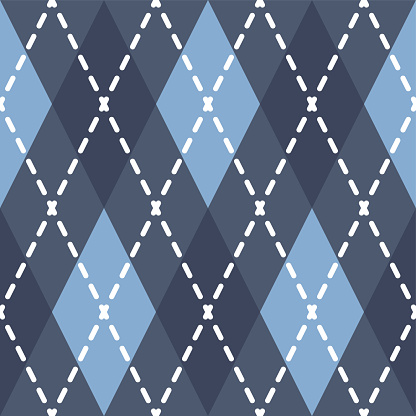 Argyle seamless pattern. Geometric vector rhombus ornament