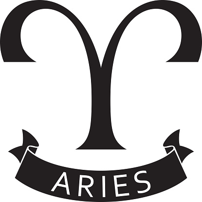 Aries sign (horoscope symbol, astrology icon).