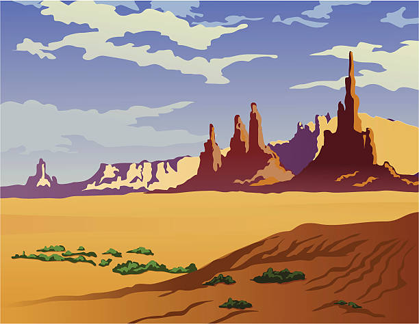 Arizona Landscape Landscape of the Arizona desert. mesa stock illustrations