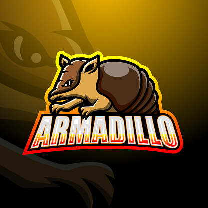 Armadillo mascot esport emblem design
