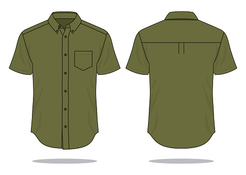 Army Uniform Shirt Vector for Template