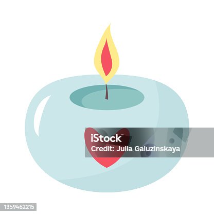 istock Aromatic round candle with a heart. 1359462215