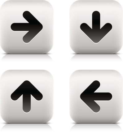 Arrow icon. 1 credit. Right, down, left, up sign button