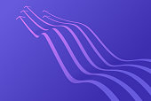 Arrow waves moving forward purple abstract background.
