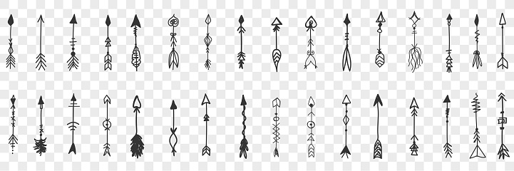 Arrows hand drawn doodle set