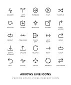 Arrows Line Icons Vector EPS 10 File, Pixel Perfect Icons.