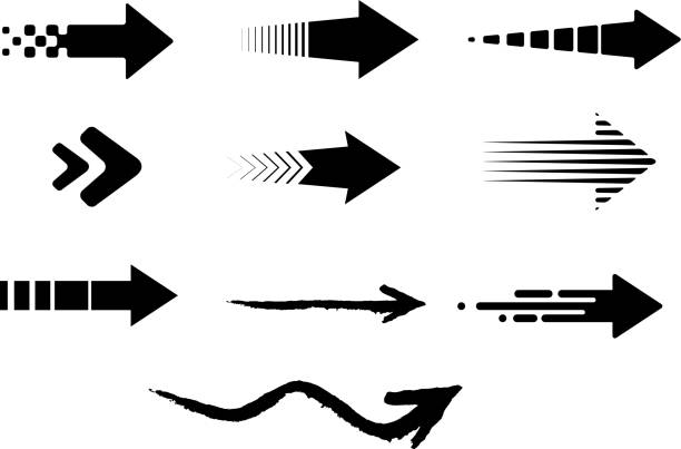 arrows set long arrows design element set speed stock illustrations