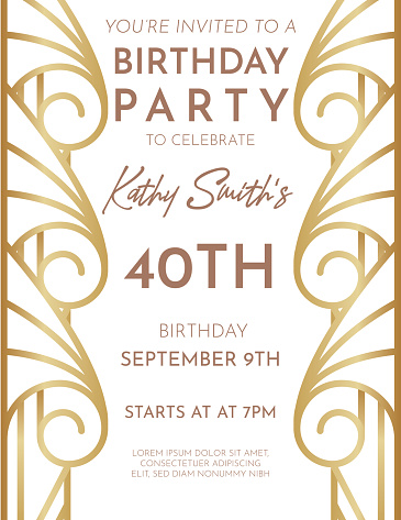 Art Deco Birthday Invite