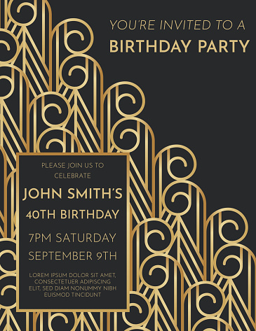 Art Deco Birthday Invite