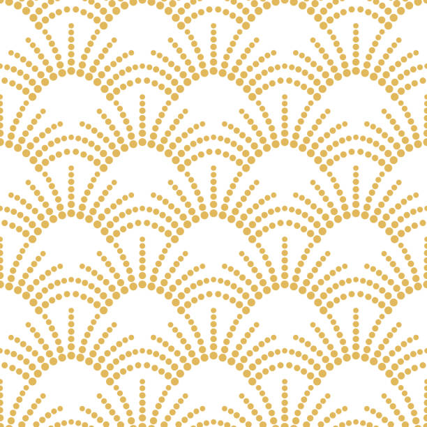 Art deco gold seamless vector pattern. Vintage geometric gold yellow gatsby  texture background, 20s and 30s trendy pattern Art deco gold seamless vector pattern. Vintage geometric gold yellow gatsby  texture background, 20s and 30s trendy pattern mini fan stock illustrations