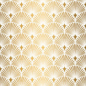 istock Art Deco pattern. Seamless white and gold background. Wedding decoration 1279181236