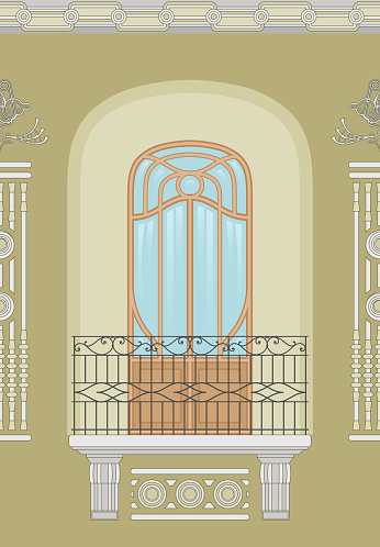 Art Nouveau - seamless facade