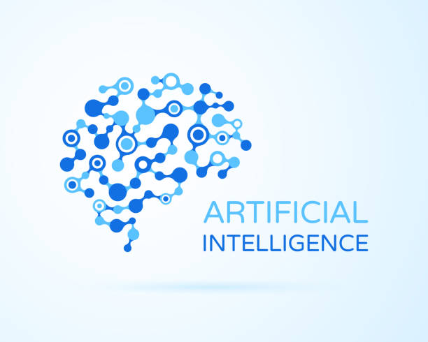 Artificial Intelligence (AI) vector logo. Artificial human brain. Artificial Intelligence and Machine Learning Concept. Neural network concept. Artificial Intelligence (AI) vector logo. Artificial intelligence AI , machine deep learning, data mining and another modern computer technologies concepts. Neural network concept. human nervous system stock illustrations